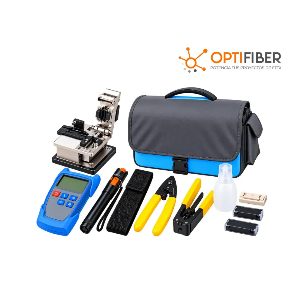 KIT FTTH SNT-TK02 COLOR PLOMO MALETIN GRANDE IMPERMEABLE