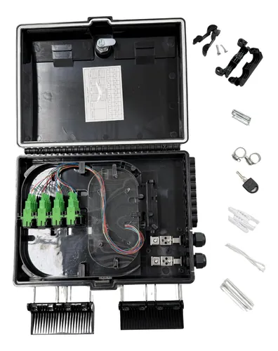 CAJA NAP 1X16 MEDIANA + SPLITTER 1x8 SIN ABRAZADERA