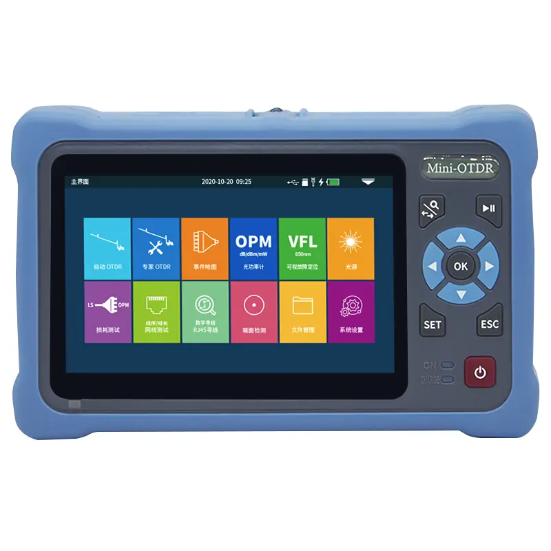 MINI OTDR NK4000D de 4,3 pulgadas, Longitud de onda: 1310/1550, Rango dinámico: 26/24 dB 