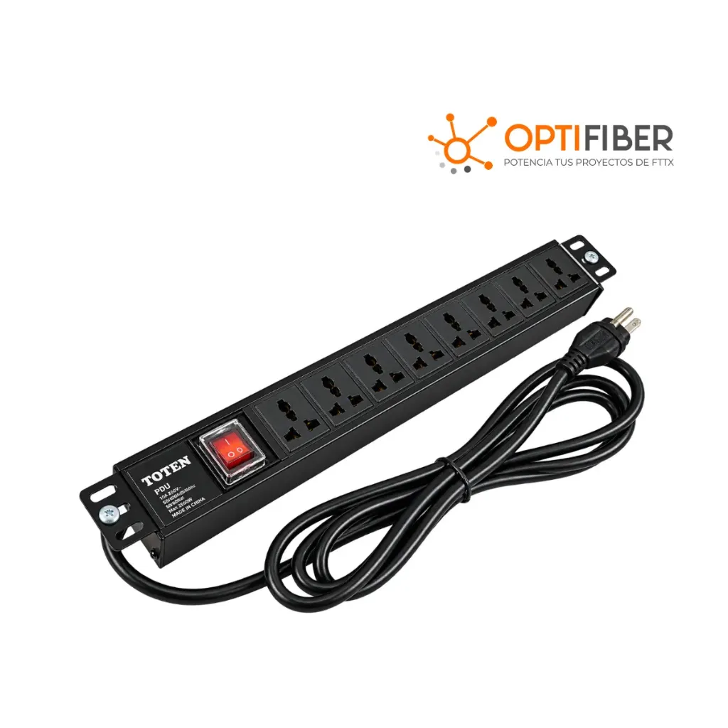 PDU Power Rack tomacorriente 8 tomas / UL PLUG 220- 250V ,15 A / Cable 16AWG x 3Mt