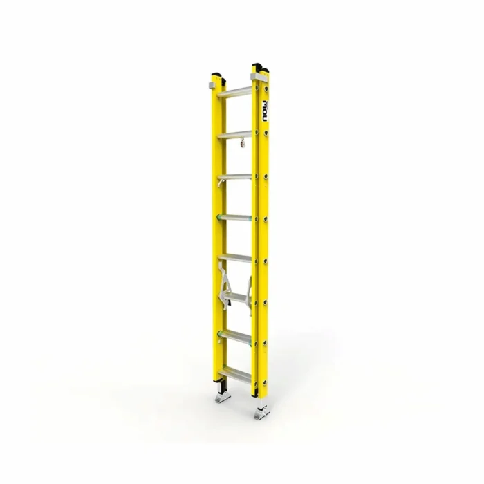 [Q00132] Escalera Telescópica Liviana de Fibra de Vidrio 28 pasos, color amarillo