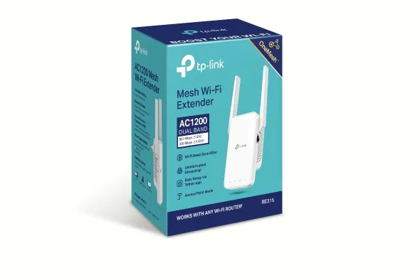 TP-LINK MESH WIFI EXTENDER AC1200 DUAL BAND 867 Mbps 5GHz 300 Mbps 2.4 GHz