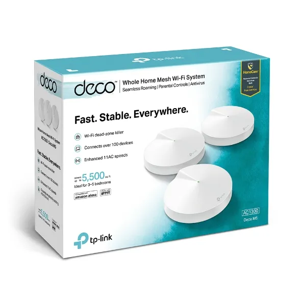 [OPTI00543] TP-LINK Whole Home MESH wifi Sistema AC1300 DECO M5 400Mbps on 2.4GHz + 867Mbps on 5 GHz 4internal antenas