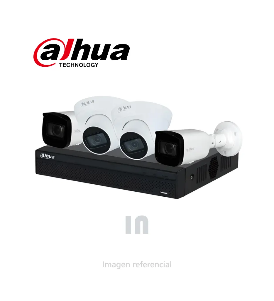 Kit Cámara de Seguridad Dahua DH-KIT/NVR1104HS-P-S3/H/2, 4ch PoE, 2MP