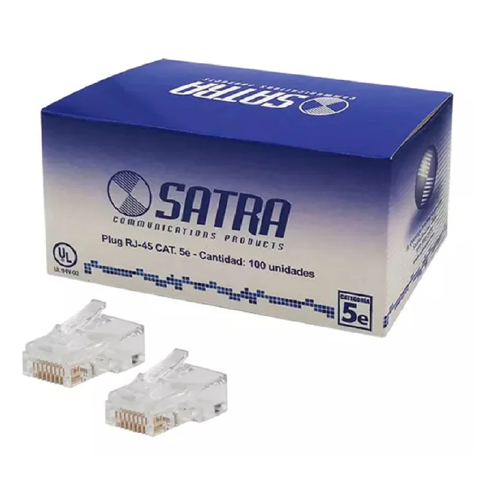 [OPTI00622] Conectores Satra CAT 5 para RJ45 caja de 100 unid