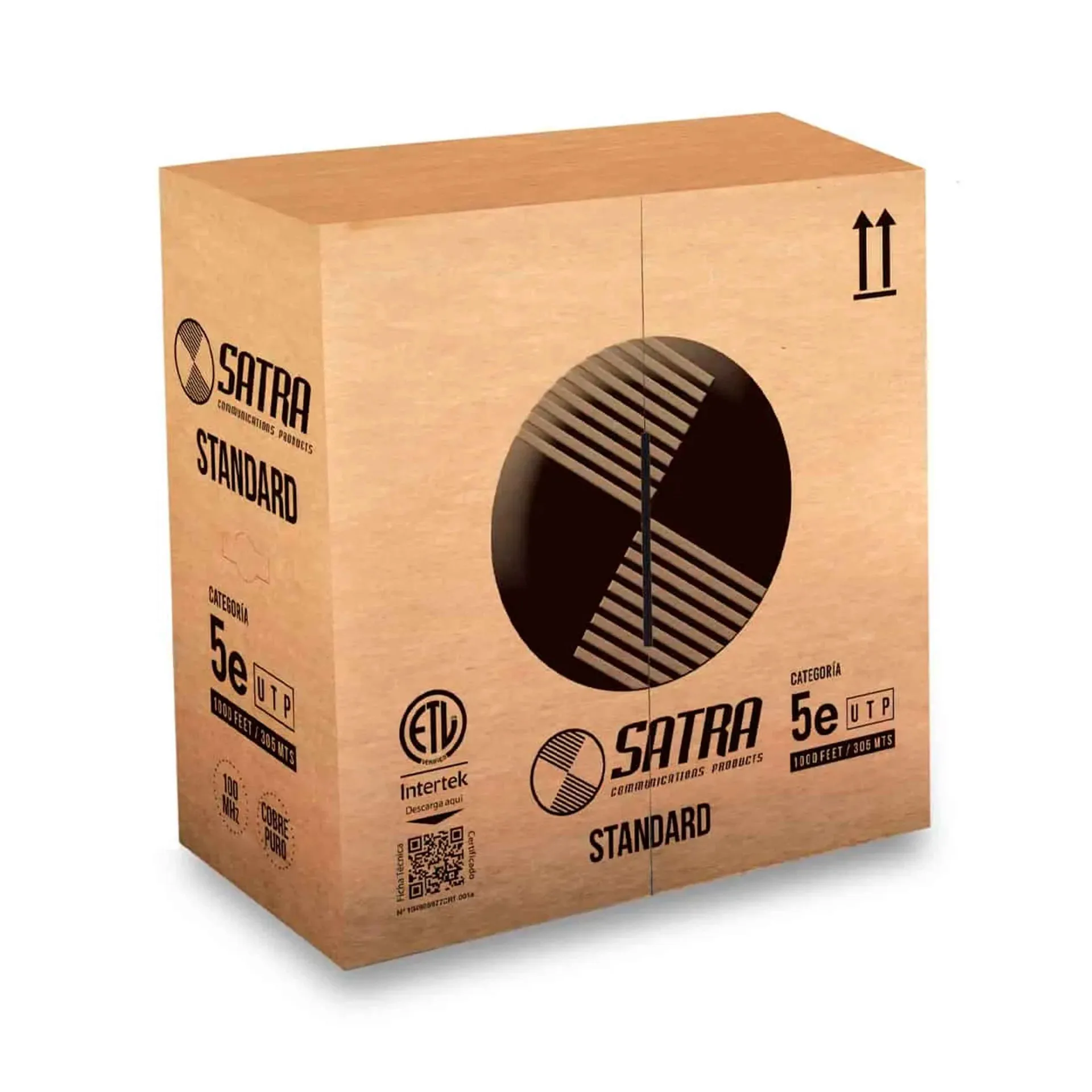 [OPTI00624] SATRA CABLE UTP CAT5E COBRE SÓLIDO 24AWG 305M GRIS