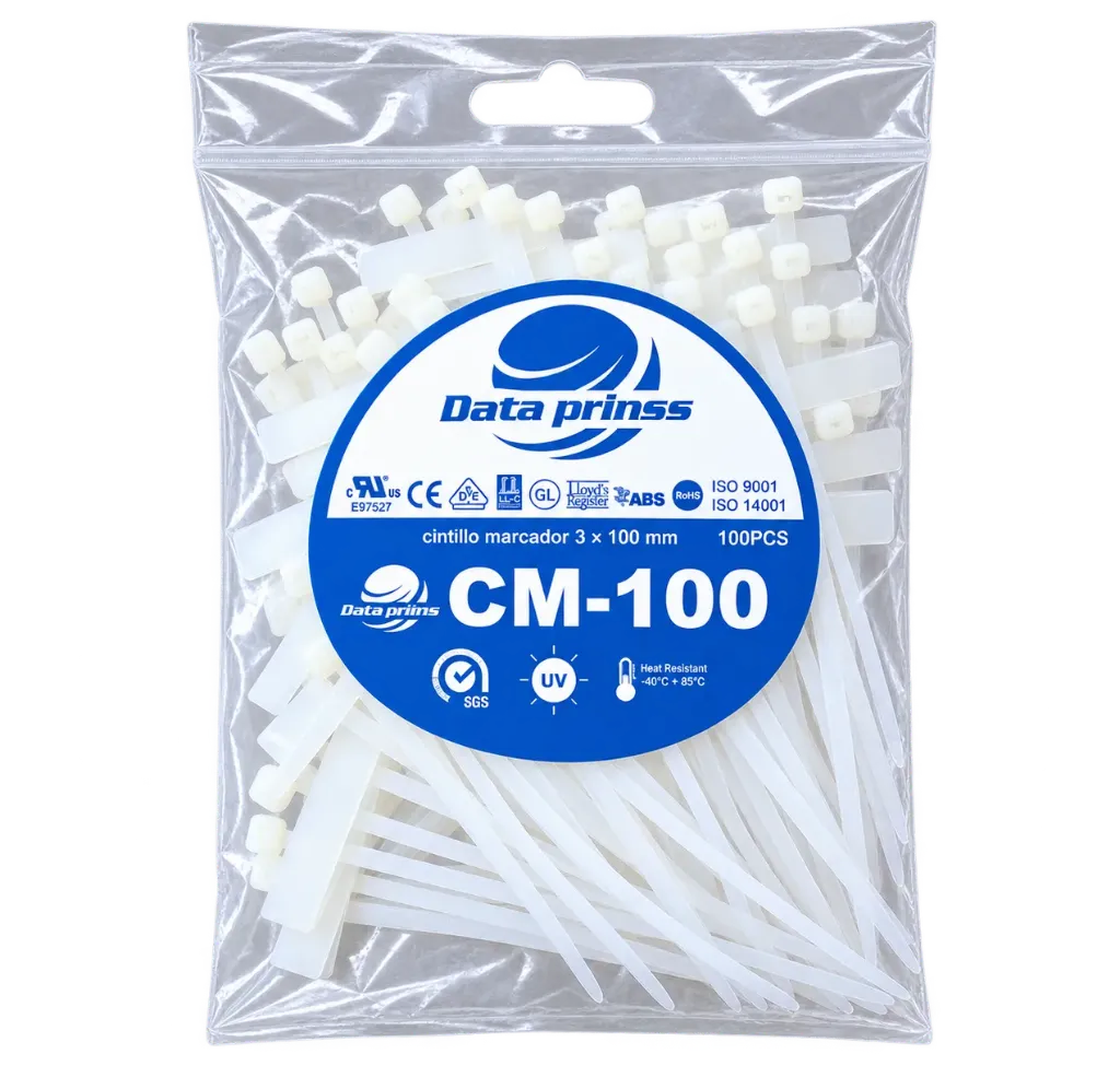 [OPTI00671] CINTILLO MARCADOR TIPO BANDERITA  BLANCO 3X100  DATAPRINSS
