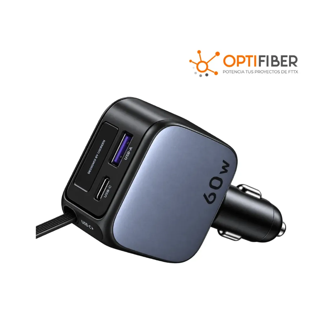 UGREEN CABLE CAR CHARGE 60W 1C1A WITH 1 RETRACTABLE-EC602