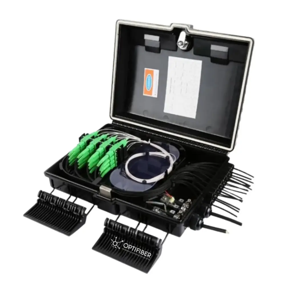 CAJA NAP DE 16 PUERTOS EQUIPADA, CON SPLITTER DE 1X16 SC/APC