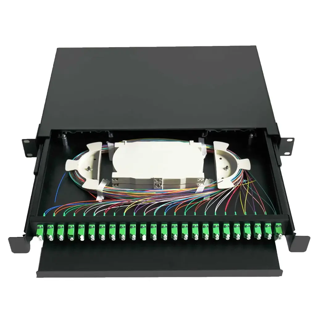 PANEL DE CONEXIÓN ODF - 12 NUCLEOS TIPO DESLIZANTE  SC/APC NEGRO