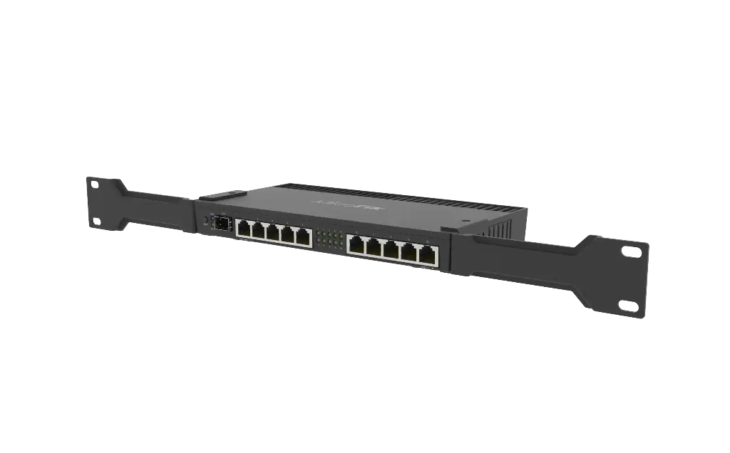 MIKROTIK RB4011IGS+RM - ROUTERBOARD 4011IGS+ WITH ANNAPURNA ALPINE AL21400 CORTEX A15 CPU (4-CORES, 1.4GHZ PER CORE), 1GB RAM, 10XGBIT LAN, 1XSFP+ PORT, ROUTEROS L5, DESKTOP CASE, RACKMOUNT EARS, PSU