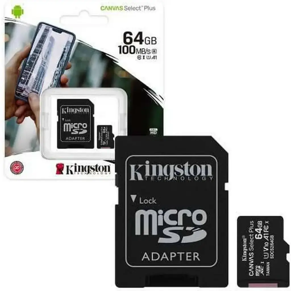 MEMORIA MICROSD KINGSTON CANVAS SELECT PLUS 64 GB NEGRO 