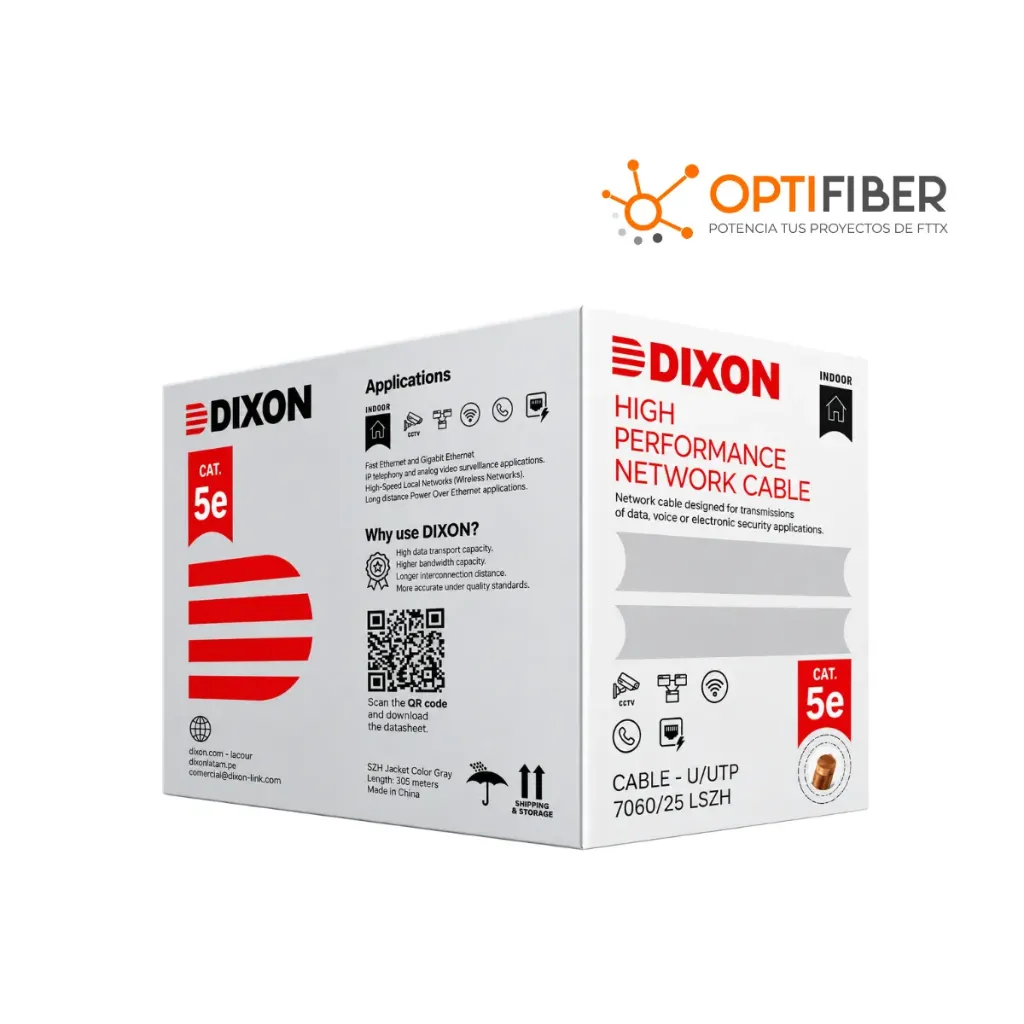 7060/25 LSZH - DIXON UTP CAT5E 4Px25 AWG GRIS LSZH 305M - COBRE