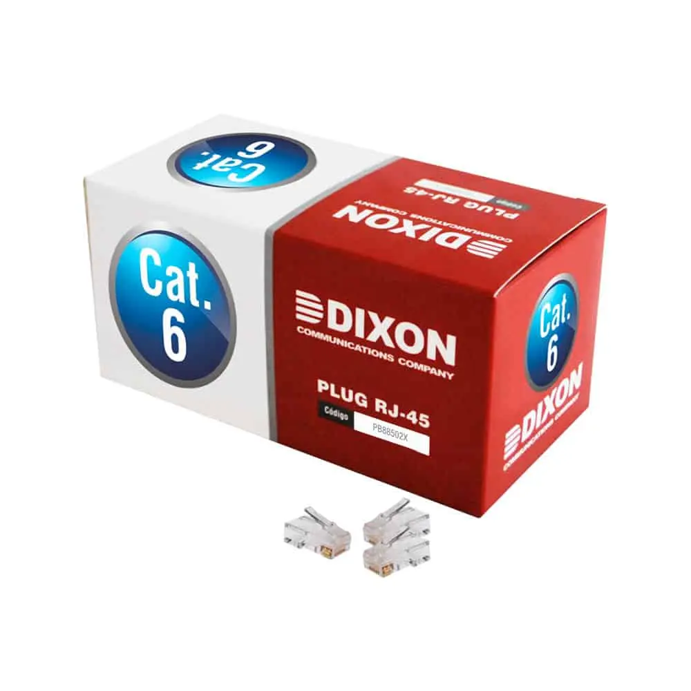 CONECTORES RJ45 CAT. 6 - DIXON (CAJA 100 UNID)