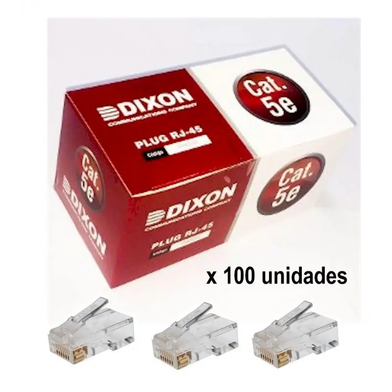 Conectores Dixon Cat.5E x CAJA de 100 Und