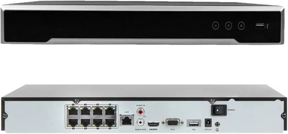 NVR HIKVISION DS-7608NI-Q2-8P Soporta hasta 8MP | Entradas de video IP: 8 ch | 8 entradas PoE | H.265+ | Soporta hasta 8TB por disco | Soporta 2 HDD | 1 puerto HDMI | 1 puerto VGA | PoE