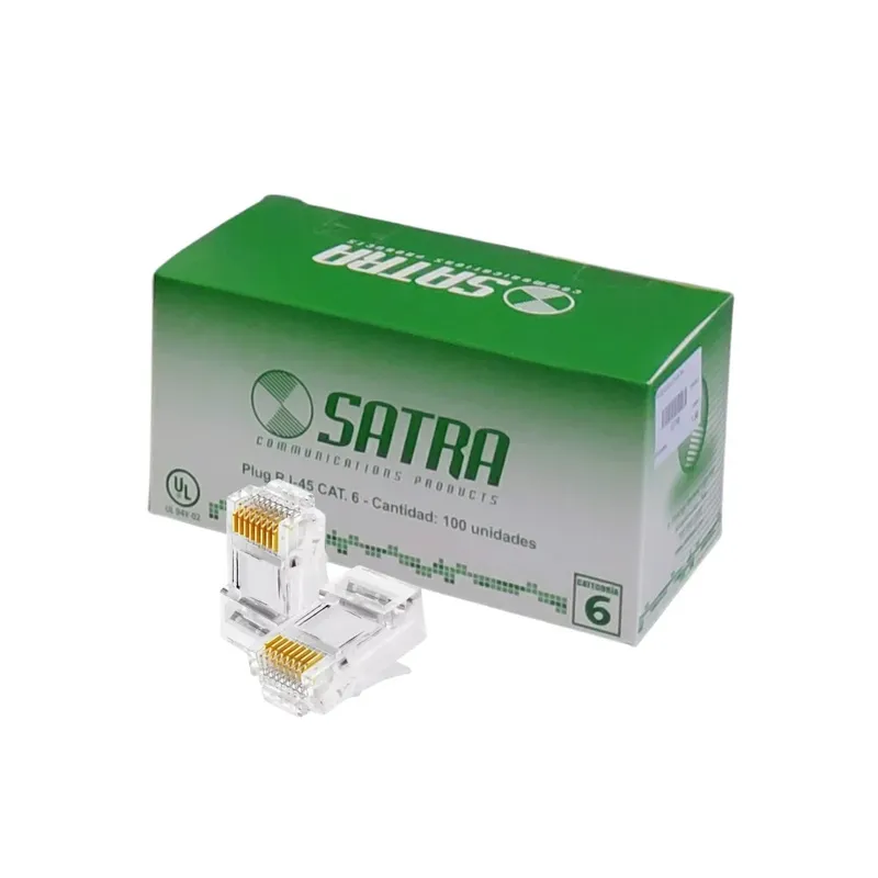 Conectores Satra CAT 6 para RJ45 caja de 100 unid