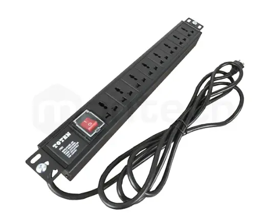 [PDU8TOMAS] PDU Power Rack tomacorriente 8 tomas / UL PLUG 220- 250V ,15 A / Cable 16AWG x 3Mt