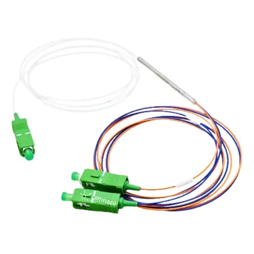 [B0055] SPLITTER DESVALANCEADO 1X2 CON CONECTOR, 0.9MM, 1M, RELACIÓN 20*80