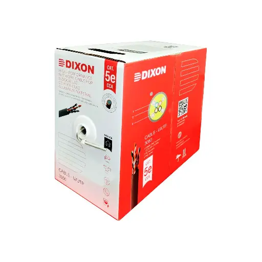 [F0029] DIXON U/UTP CCA CAT.5E 4Px24AWG GRIS 305M  ALUMINIO REVESTIDO DE COBRE 