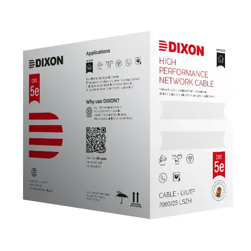 [F0031] DIXON U/UTP CAT.5E 4Px25 AWG GRIS LSZH 305M 