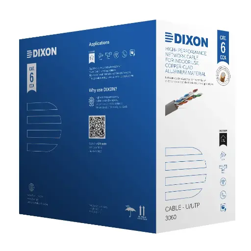 [F0032] DIXON U/UTP CCA CAT.6 4Px23AWG GRIS 305M 