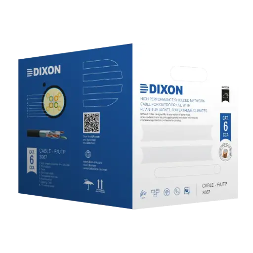 [F0042] DIXON CCA 3067 CABLE RED CAT6 RECUBIERTO EN COBRE EXTERIORES NEGRO 305M